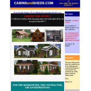 Cabins and Sheds collection for $49 - You own the rights!!